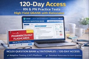NCLEX Question Bank Platform – 120-Day Access | RN & PN High-Yield Practice QBank with Rationales